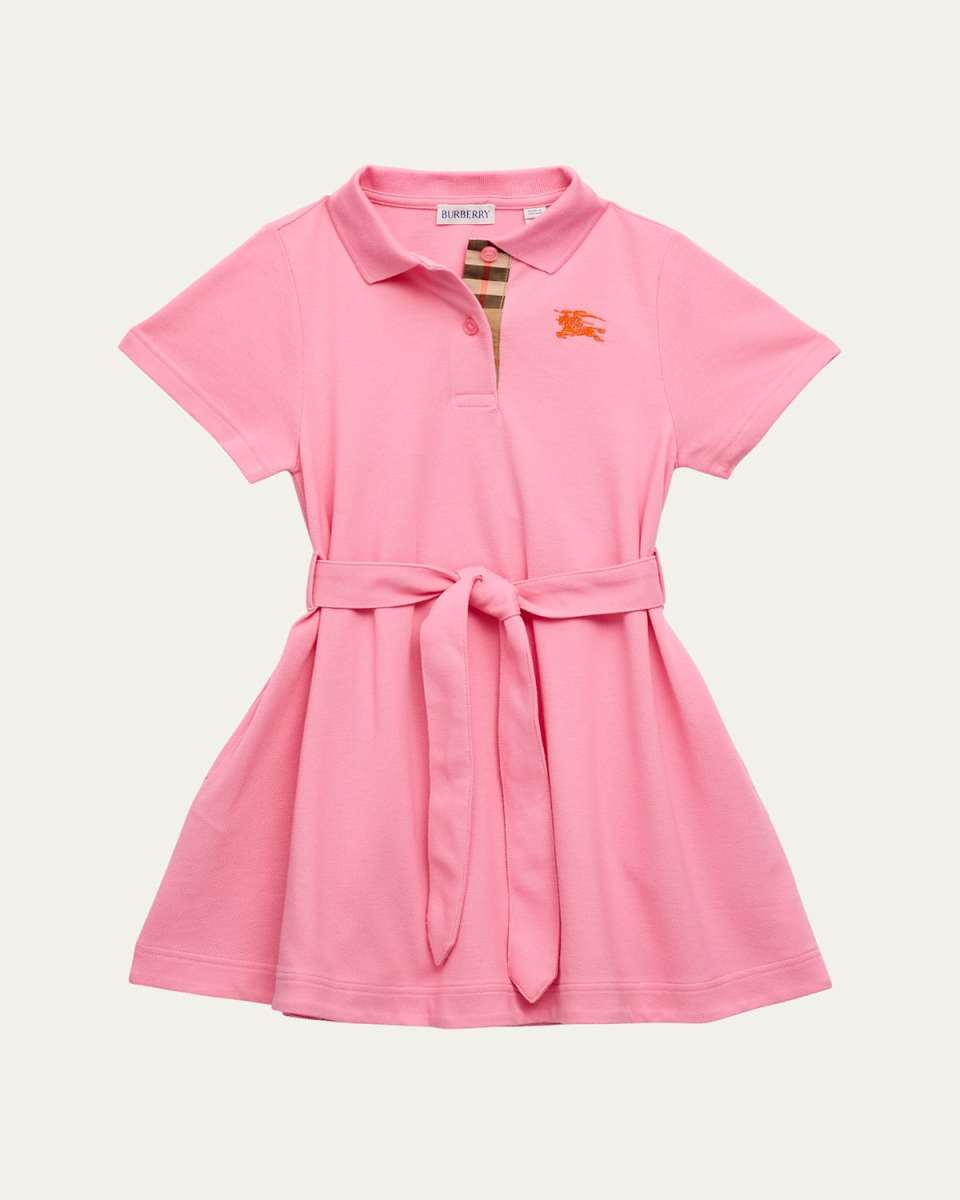 Girl's Astrid Cotton Pique Polo Dress, Size 3-14